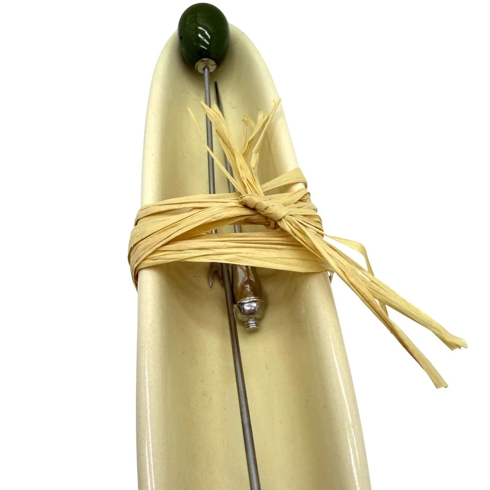 Olive Dish and Pick Set Small Cream Green MCM Style